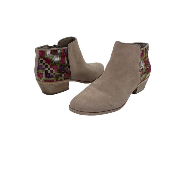 Sam Edelman Shoes - Sam Edelman Putnam Suede Southwest Aztec Slip On Ankle Boots Womens Size 8
